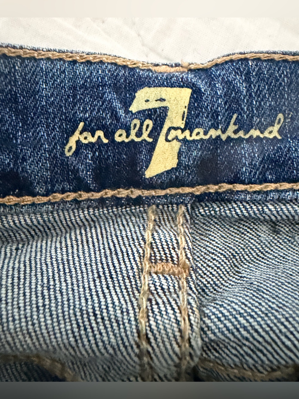 7 For All Mankind Blue Denim Jeans with Tags - Picture 9 of 11